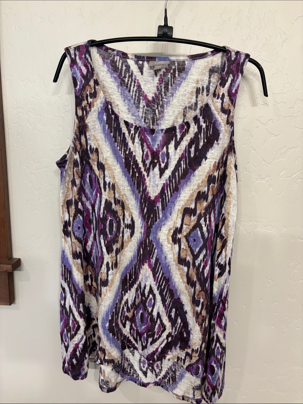 J Jill linen tank, purple print, S